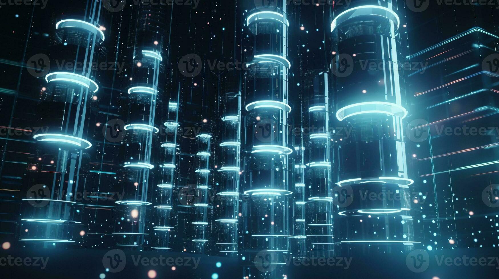 3d rendering of data storage concept. Computer generated abstract background,Digital data storage concept photo