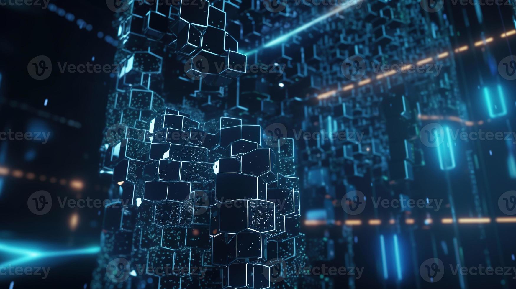 3d rendering of data storage concept. Computer generated abstract background,Digital data storage concept photo