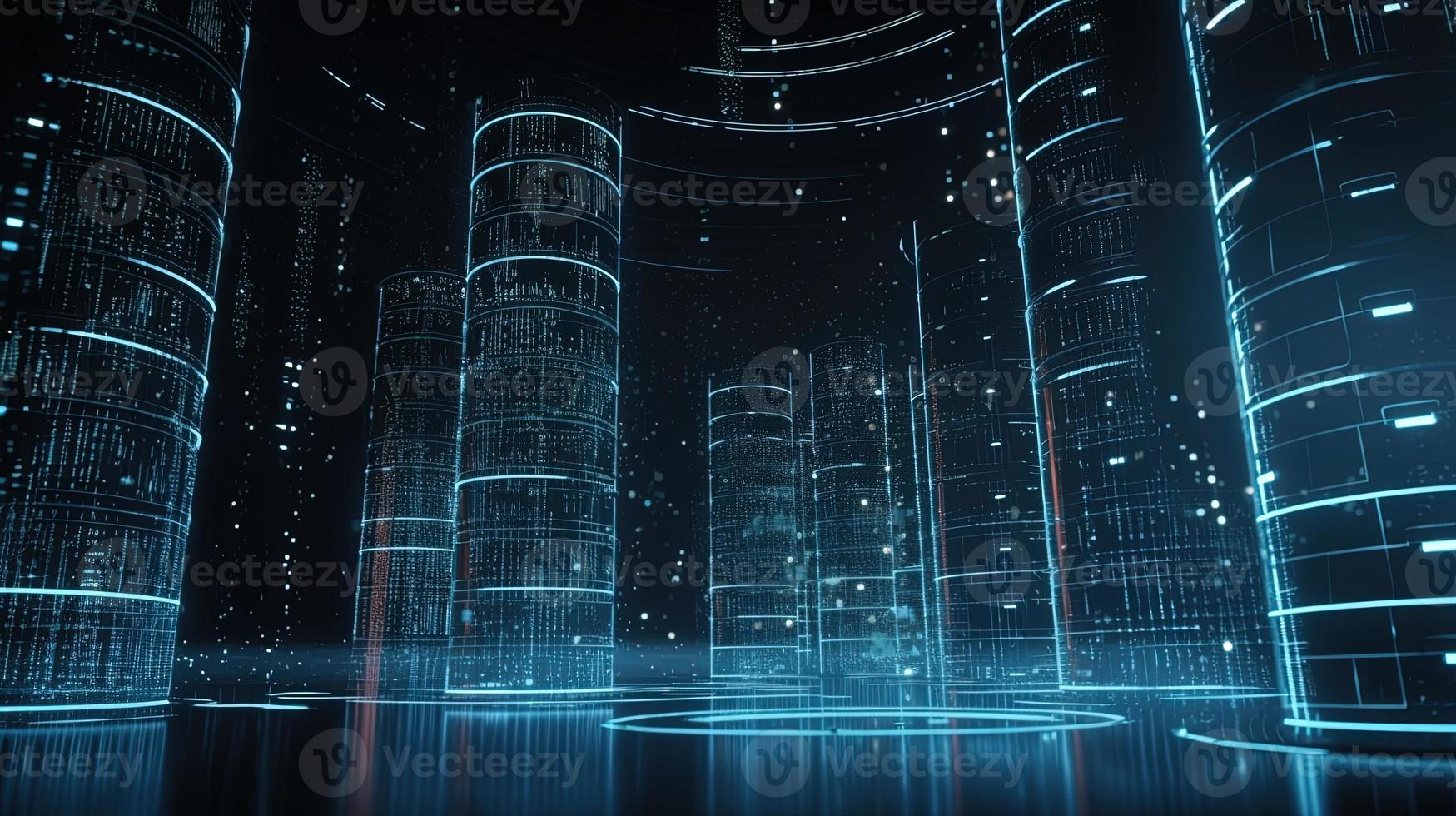 3d rendering of data storage concept. Computer generated abstract background,Digital data storage concept photo