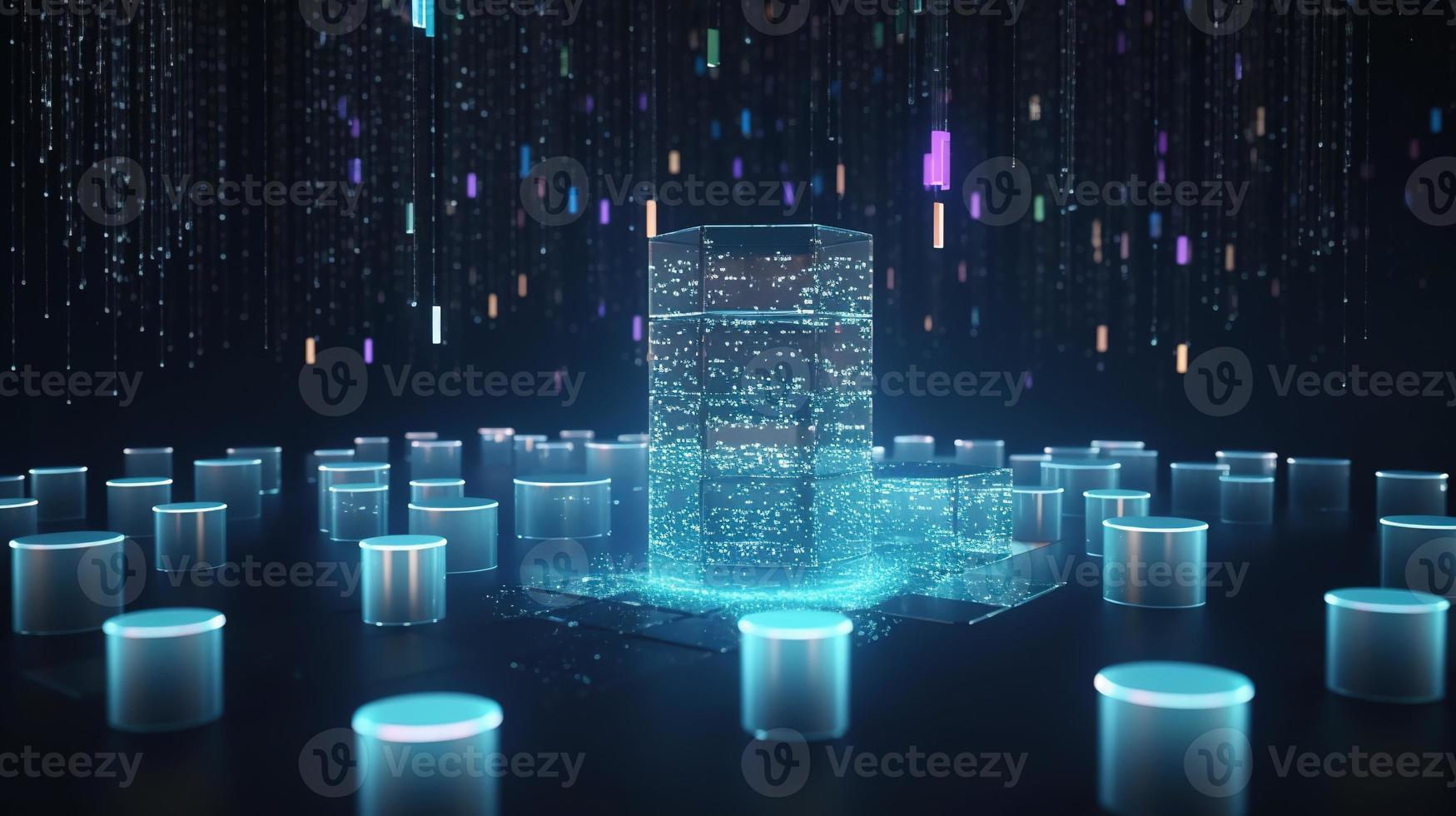 3d rendering of data storage concept. Computer generated abstract background,Digital data storage concept photo