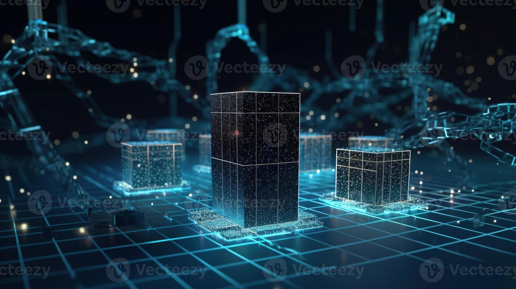 3d rendering of data storage concept. Computer generated abstract background,Digital data storage concept photo