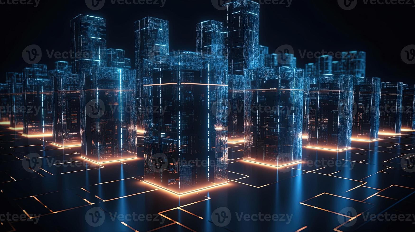 3d rendering of data storage concept. Computer generated abstract background,Digital data storage concept photo