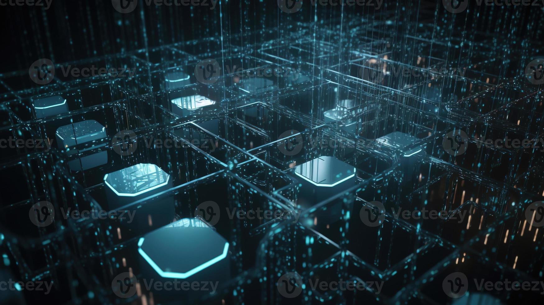 3d rendering of data storage concept. Computer generated abstract background,Digital data storage concept photo