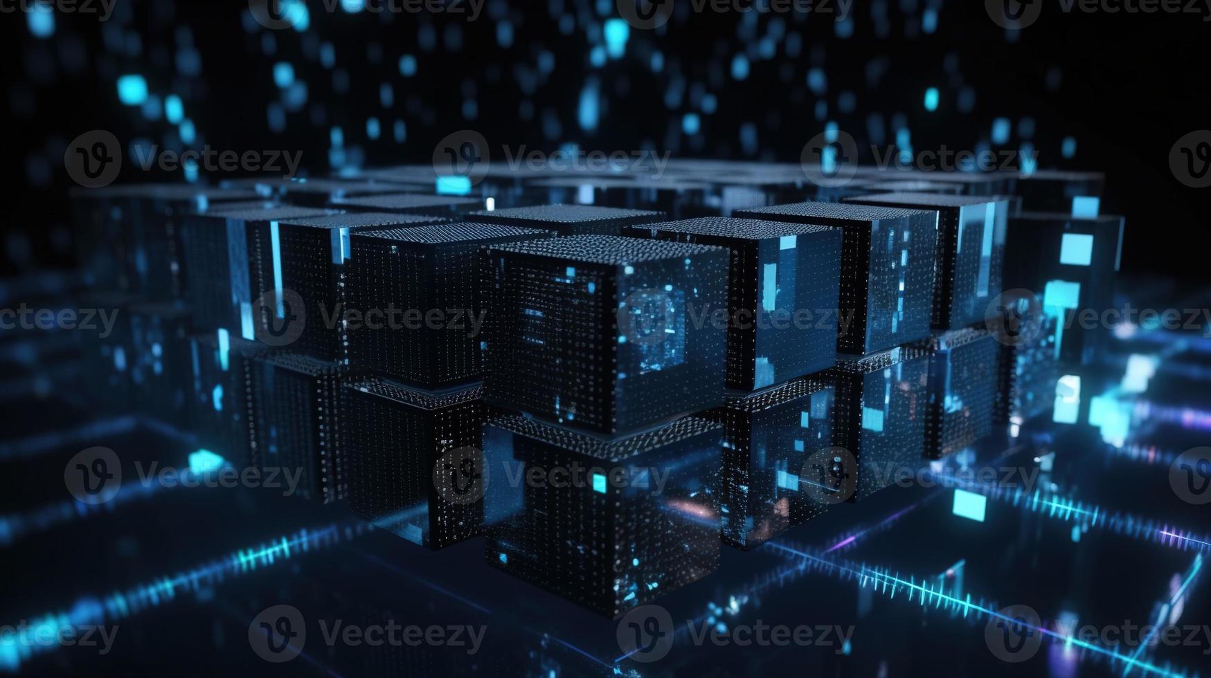 3d rendering of data storage concept. Computer generated abstract background,Digital data storage concept photo