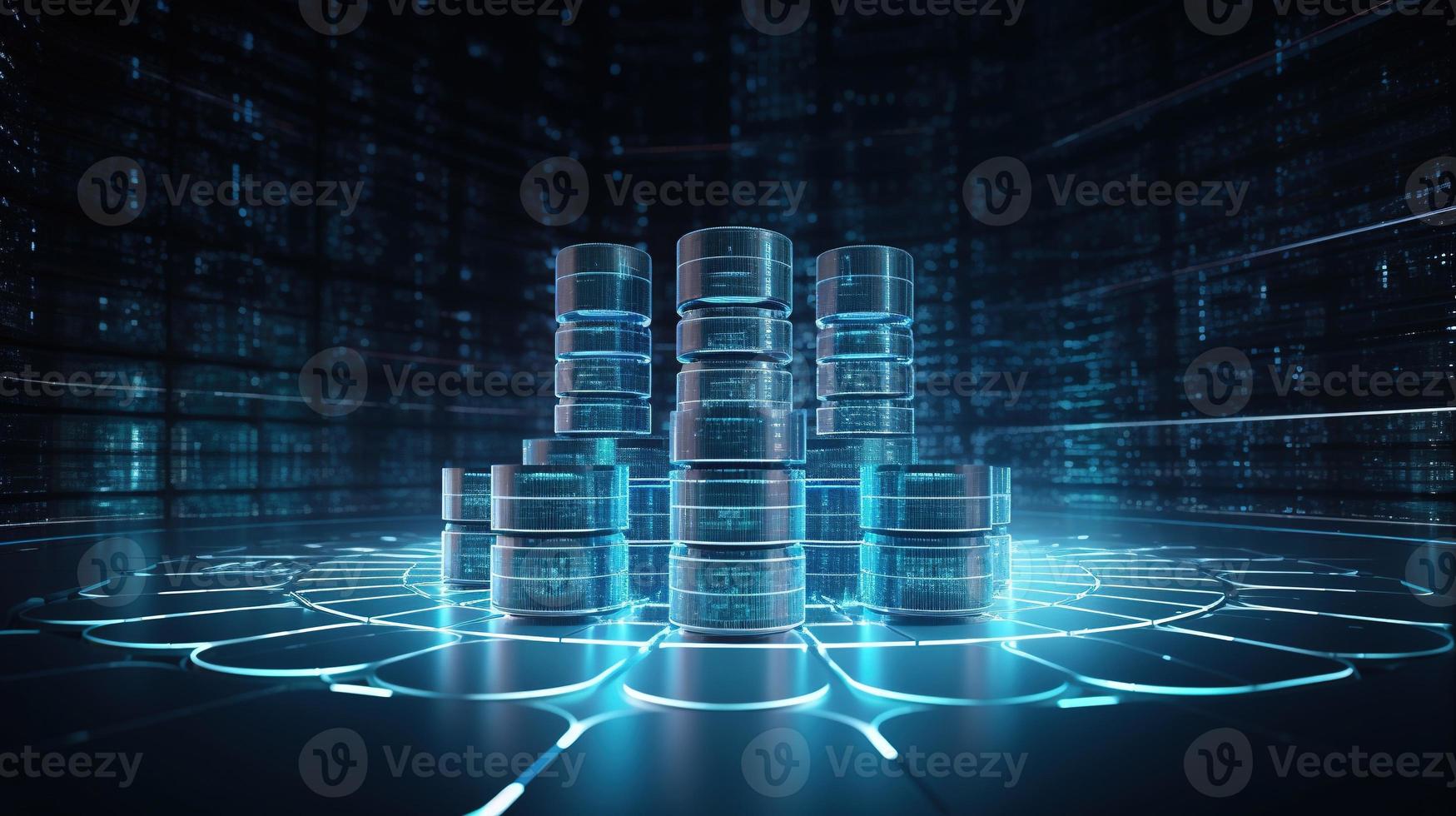 3d rendering of data storage concept. Computer generated abstract background,Digital data storage concept photo