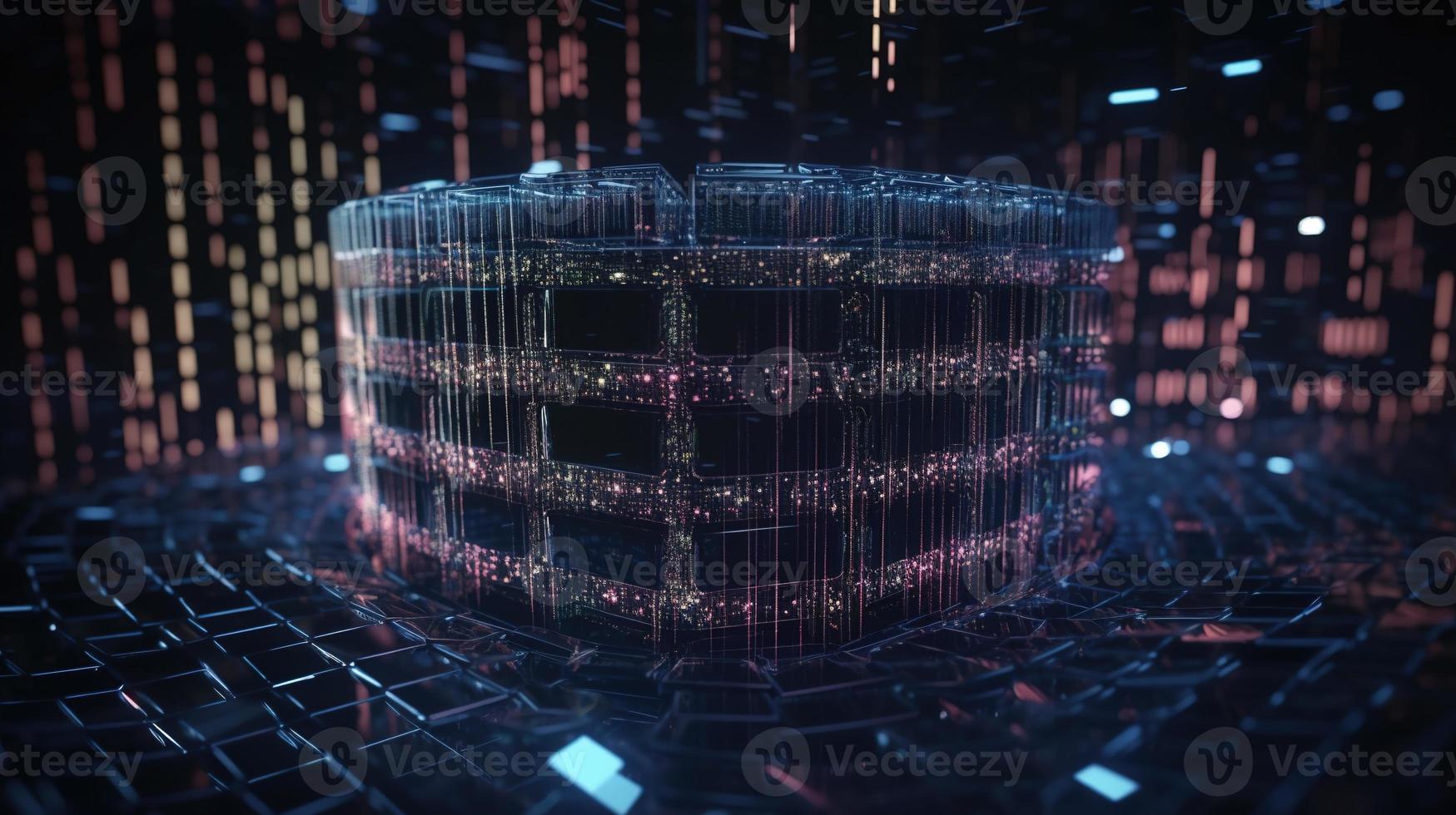 3d rendering of data storage concept. Computer generated abstract background,Digital data storage concept photo