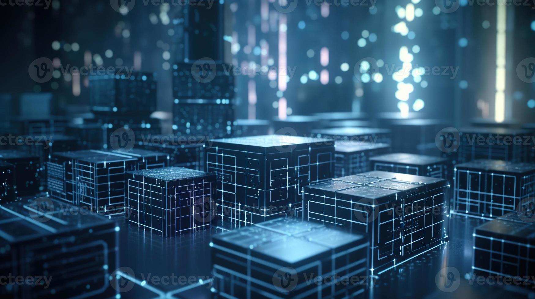 3d rendering of data storage concept. Computer generated abstract background,Digital data storage concept photo