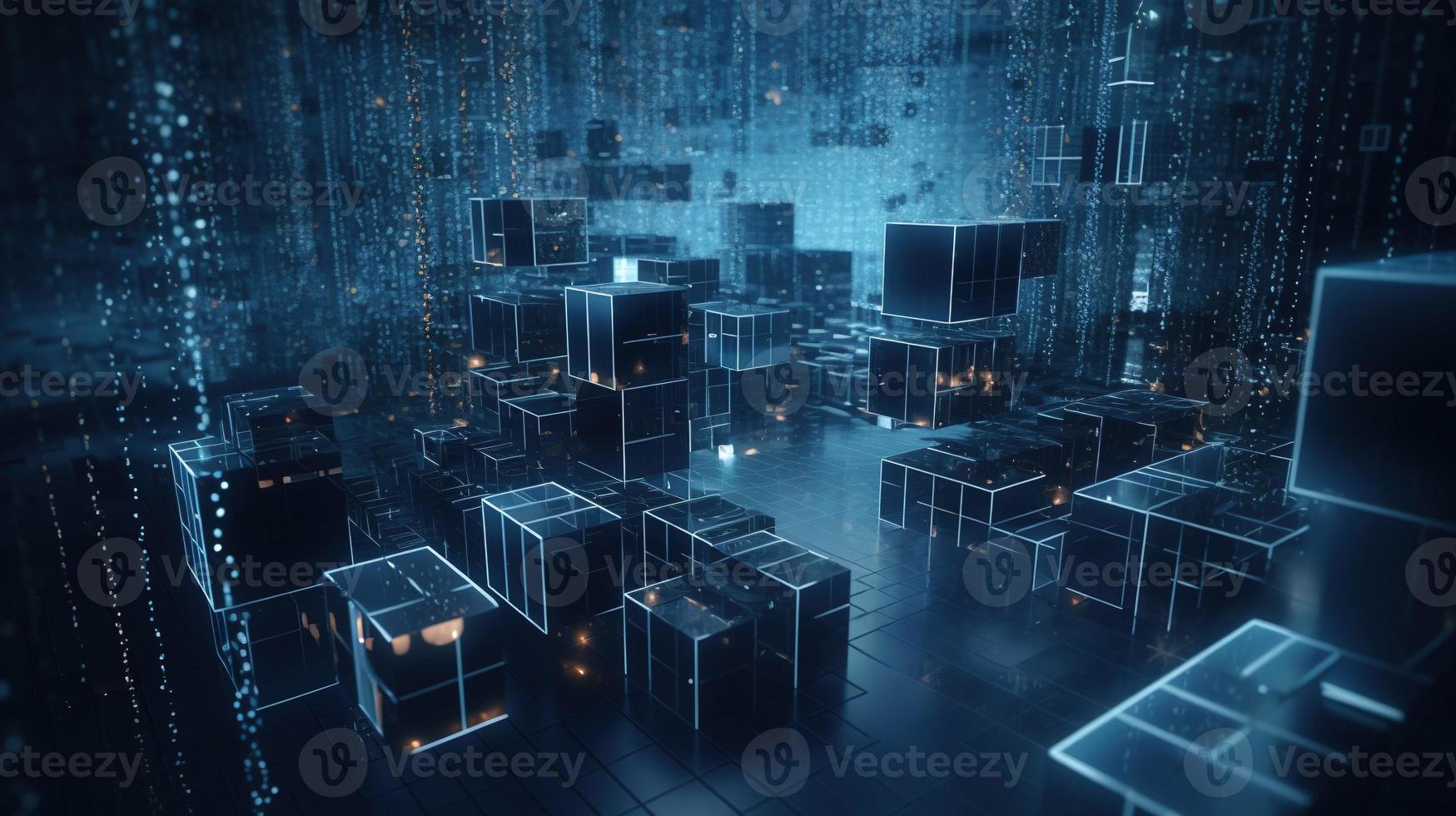 3d rendering of data storage concept. Computer generated abstract background,Digital data storage concept photo
