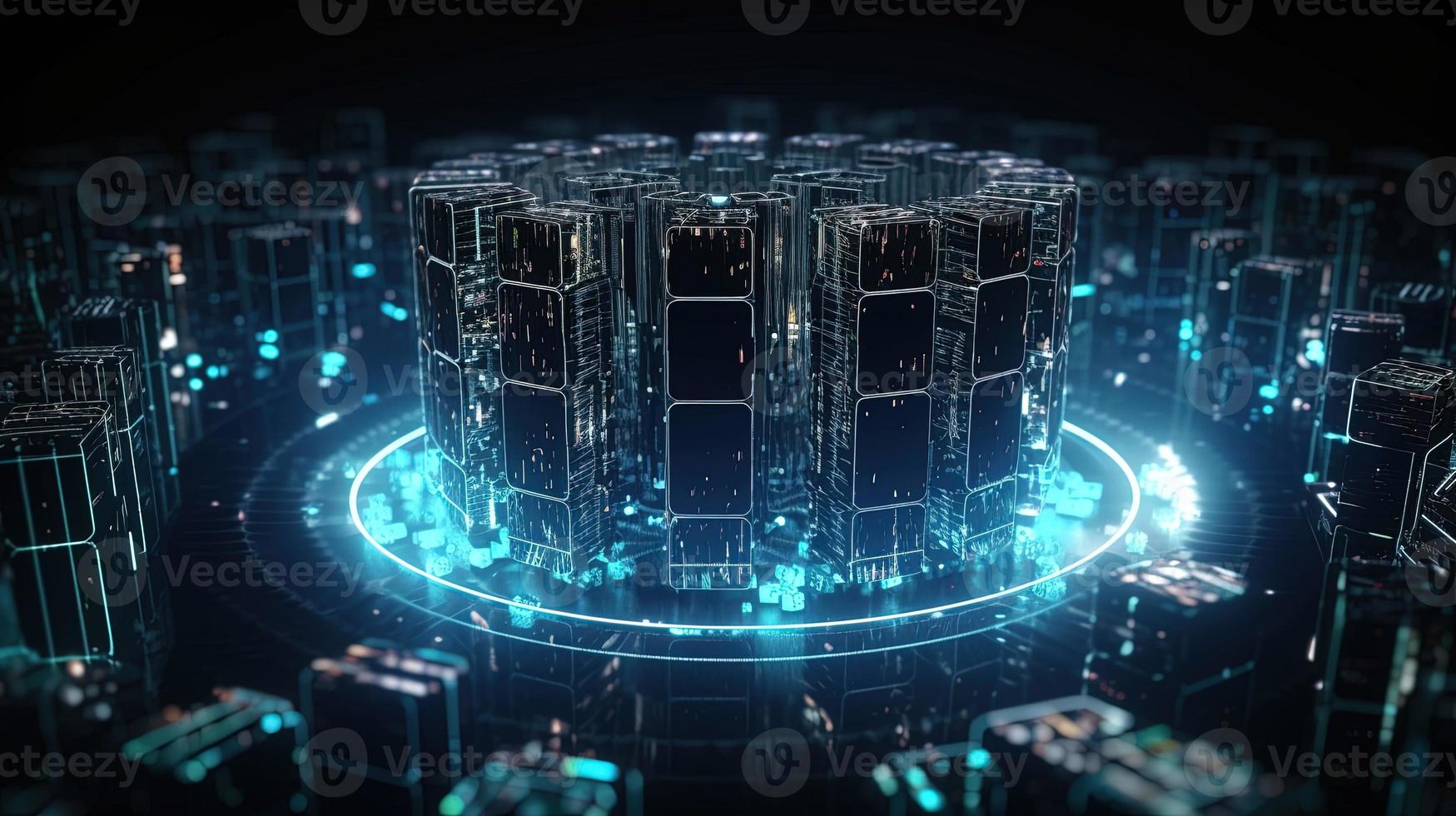 3d rendering of data storage concept. Computer generated abstract background,Digital data storage concept photo