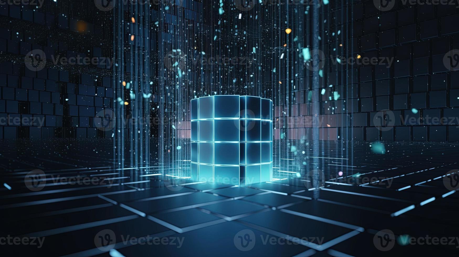 3d rendering of data storage concept. Computer generated abstract background,Digital data storage concept photo