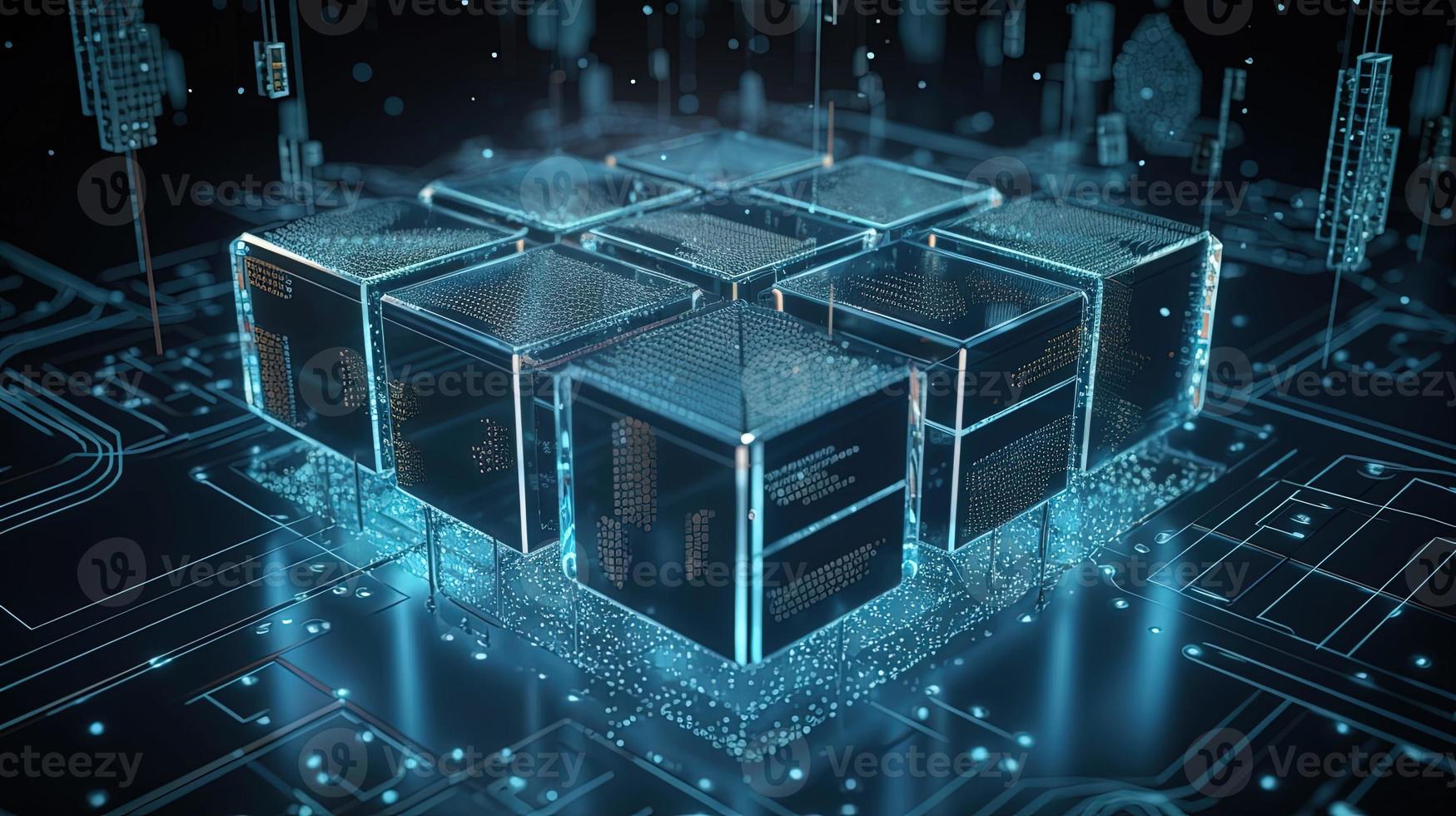 3d rendering of data storage concept. Computer generated abstract background,Digital data storage concept photo
