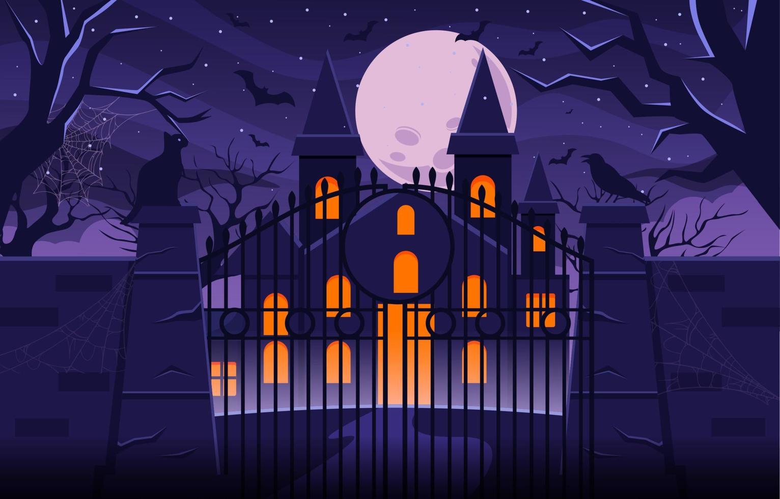 Horror School Gate Background vector