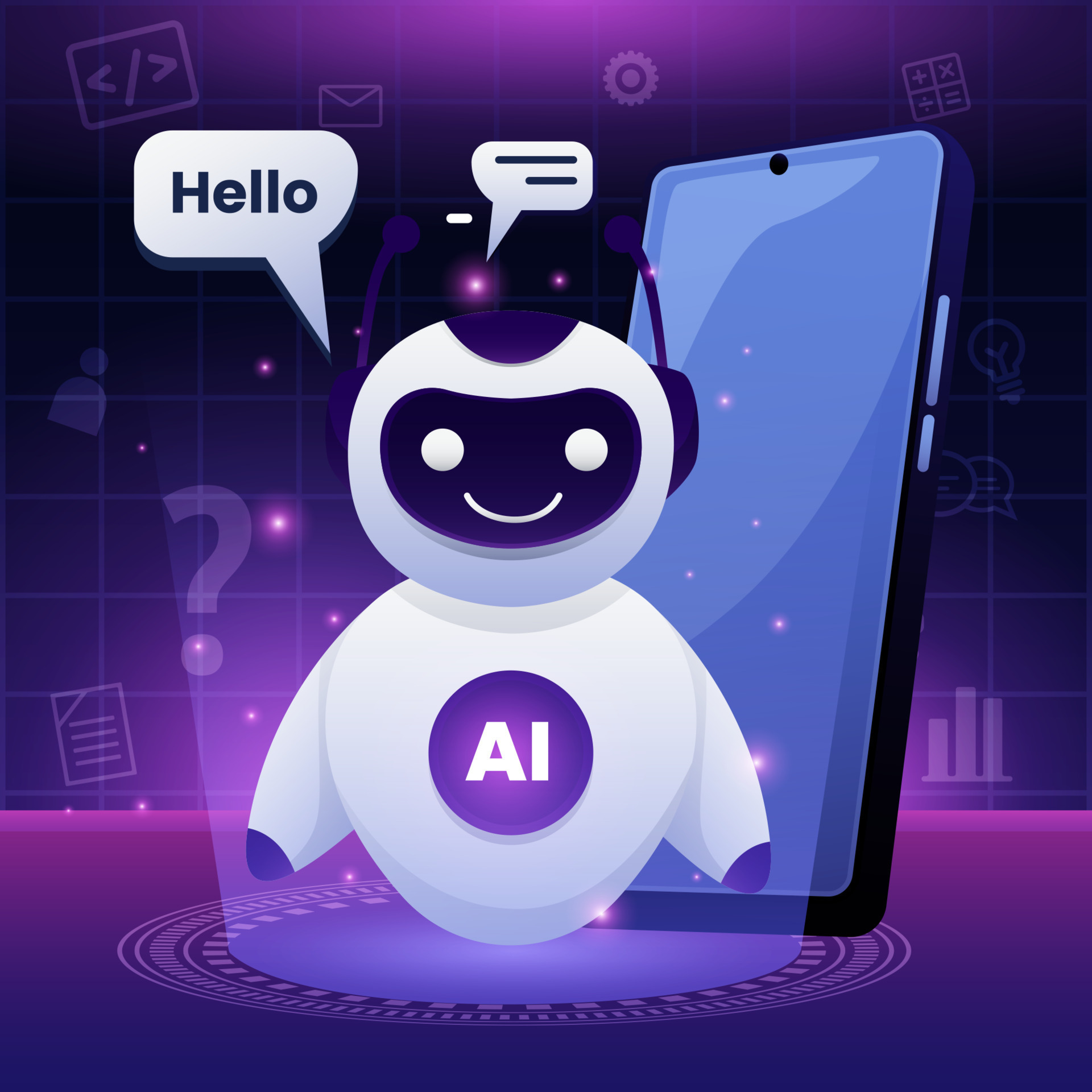 Artificial Intelligent Chat Bot Concept 22675095 Vector Art at Vecteezy