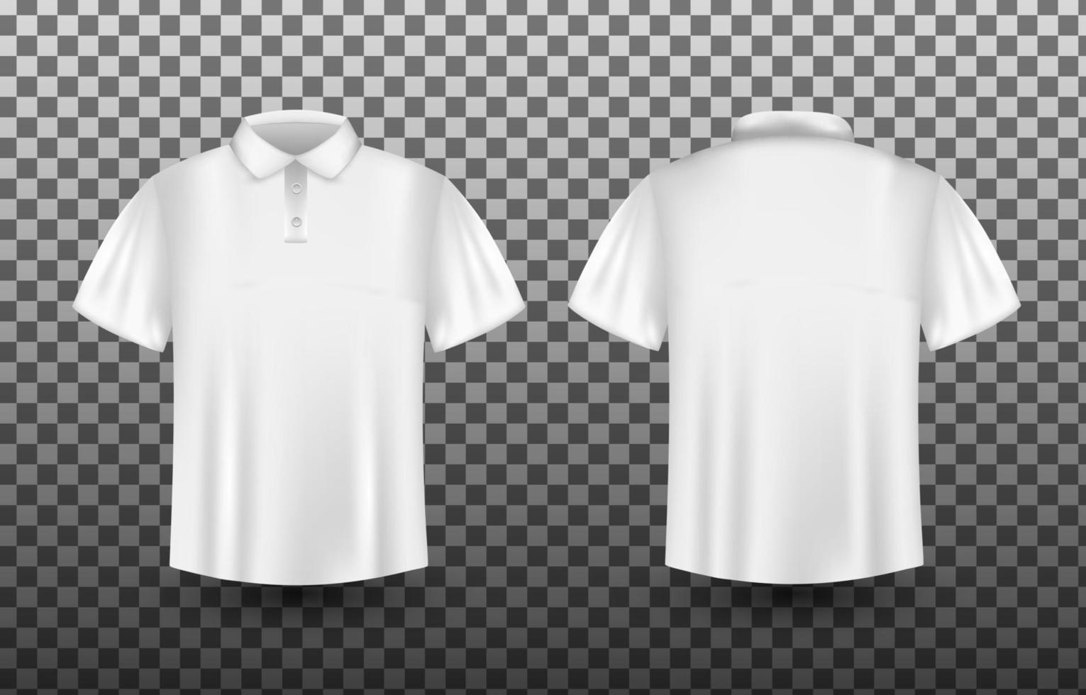 Realistic White Polo Shirt Mockup vector