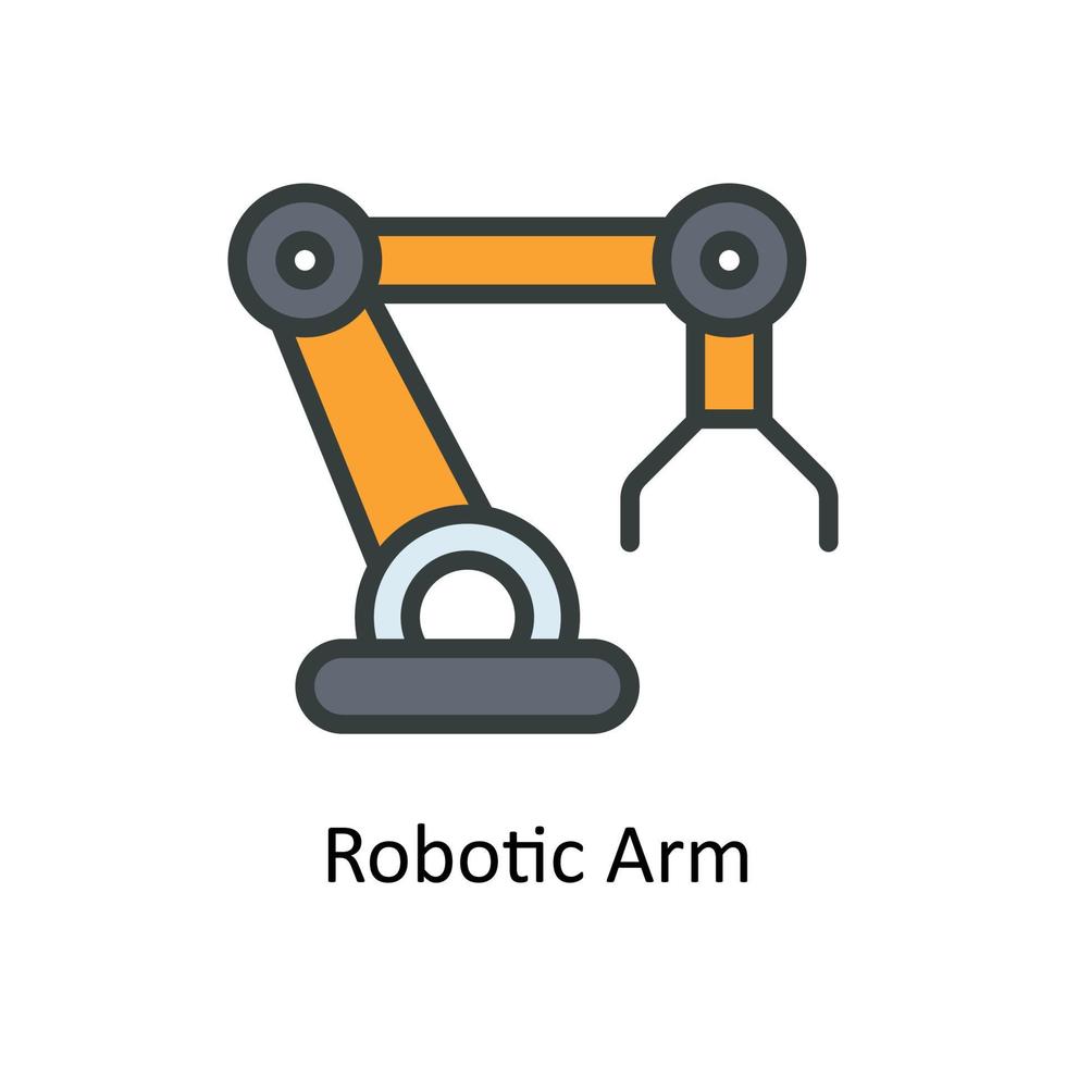 Robotic Arm Vector Fill outline Icons. Simple stock illustration stock