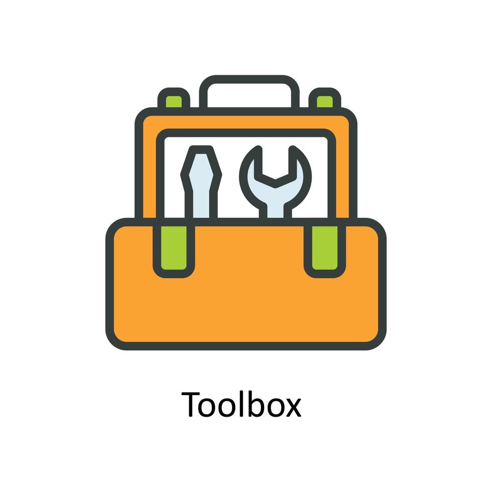 Toolbox  Vector Fill outline Icons. Simple stock illustration stock