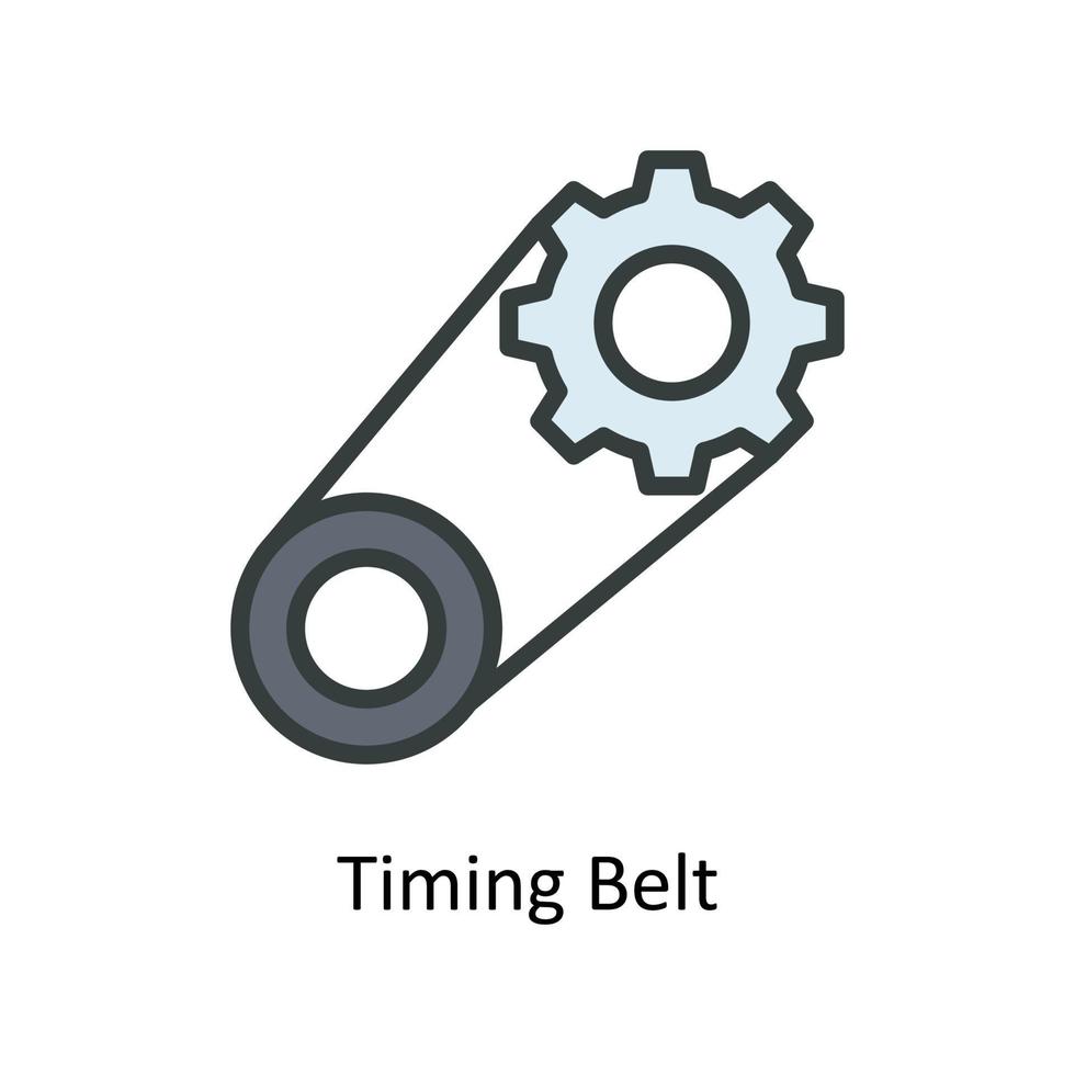 Timing Belt  Vector Fill outline Icons. Simple stock illustration stock