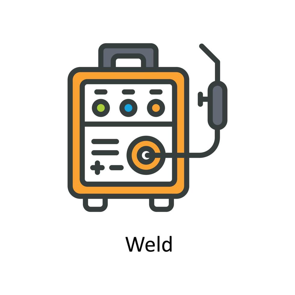 Weld  Vector Fill outline Icons. Simple stock illustration stock