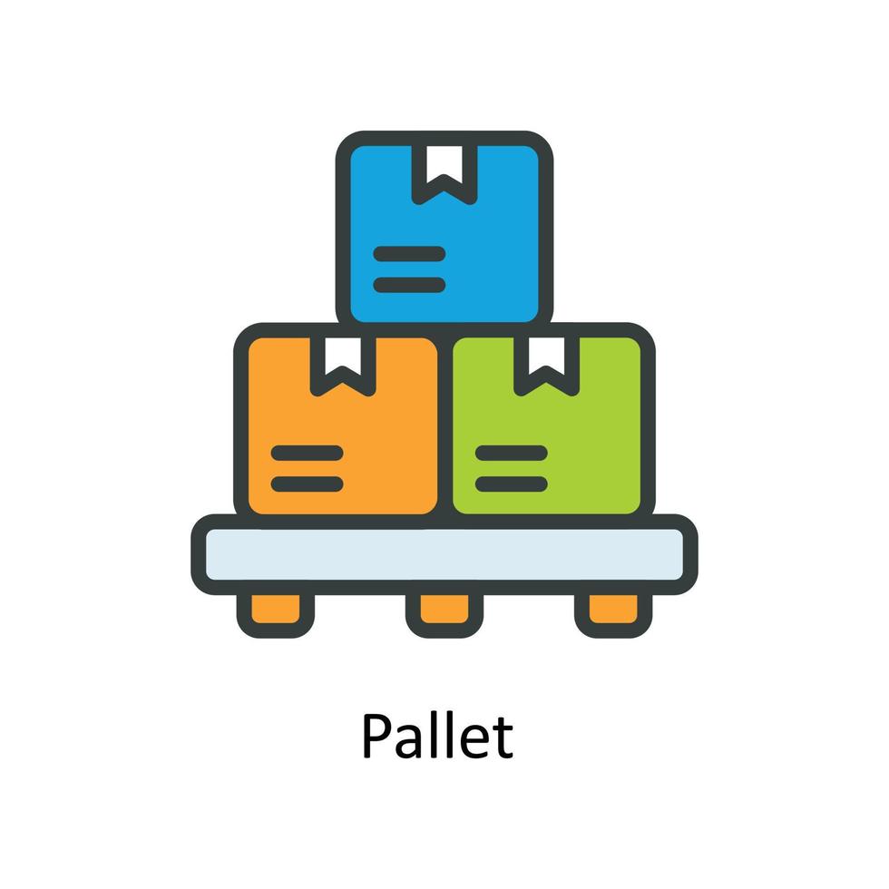 Pallet  Vector Fill outline Icons. Simple stock illustration stock
