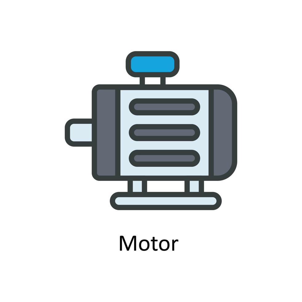 Motor  Vector Fill outline Icons. Simple stock illustration stock