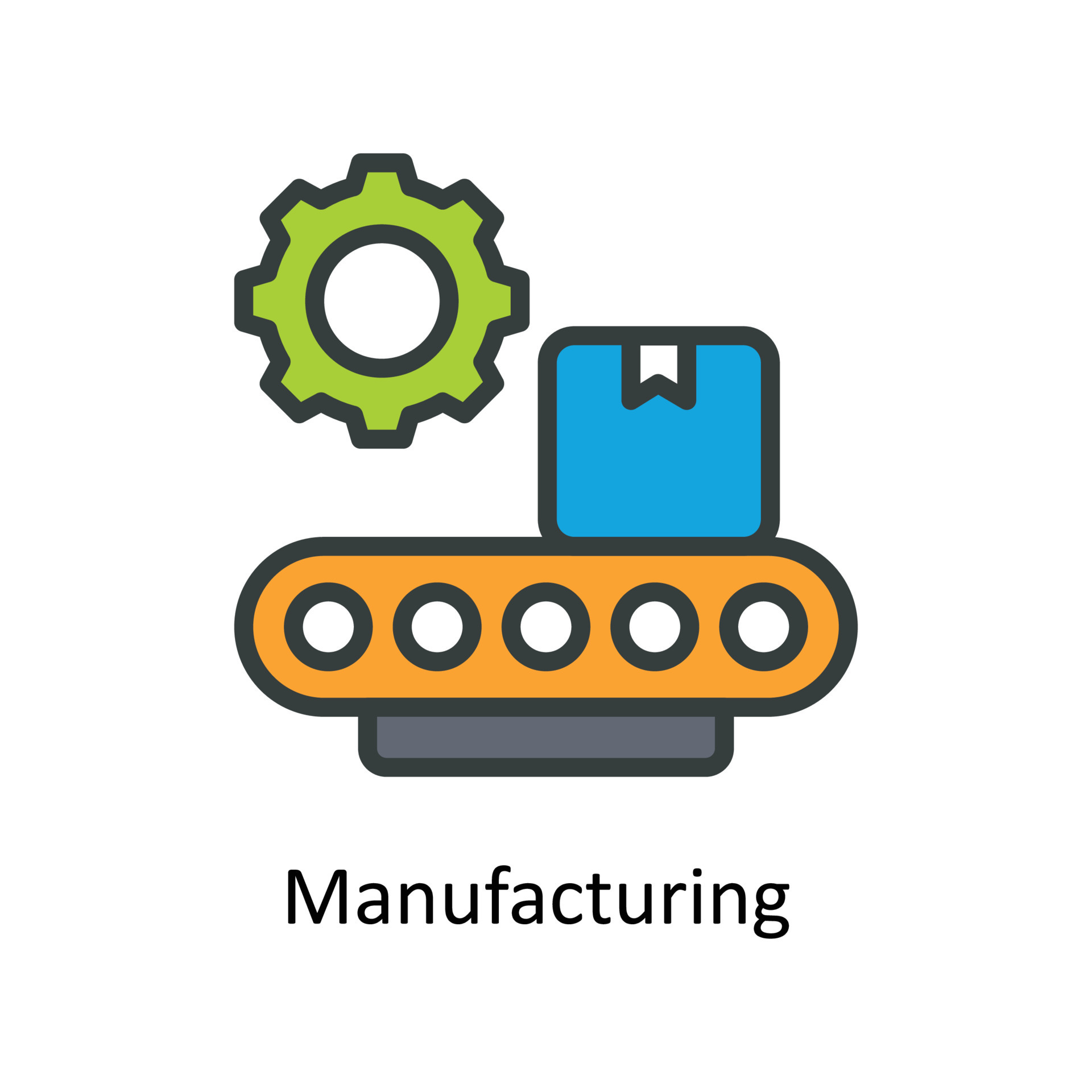 Manufacturing Vector Fill outline Icons. Simple stock illustration ...