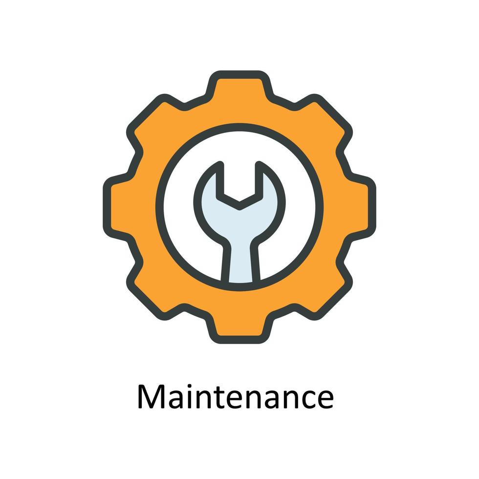 Maintenance  Vector Fill outline Icons. Simple stock illustration stock