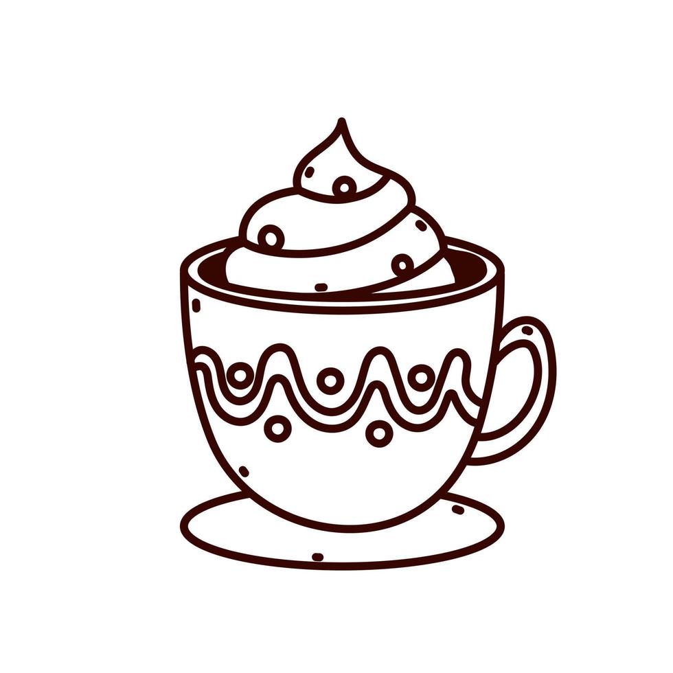 Cute mug icon with cream vector