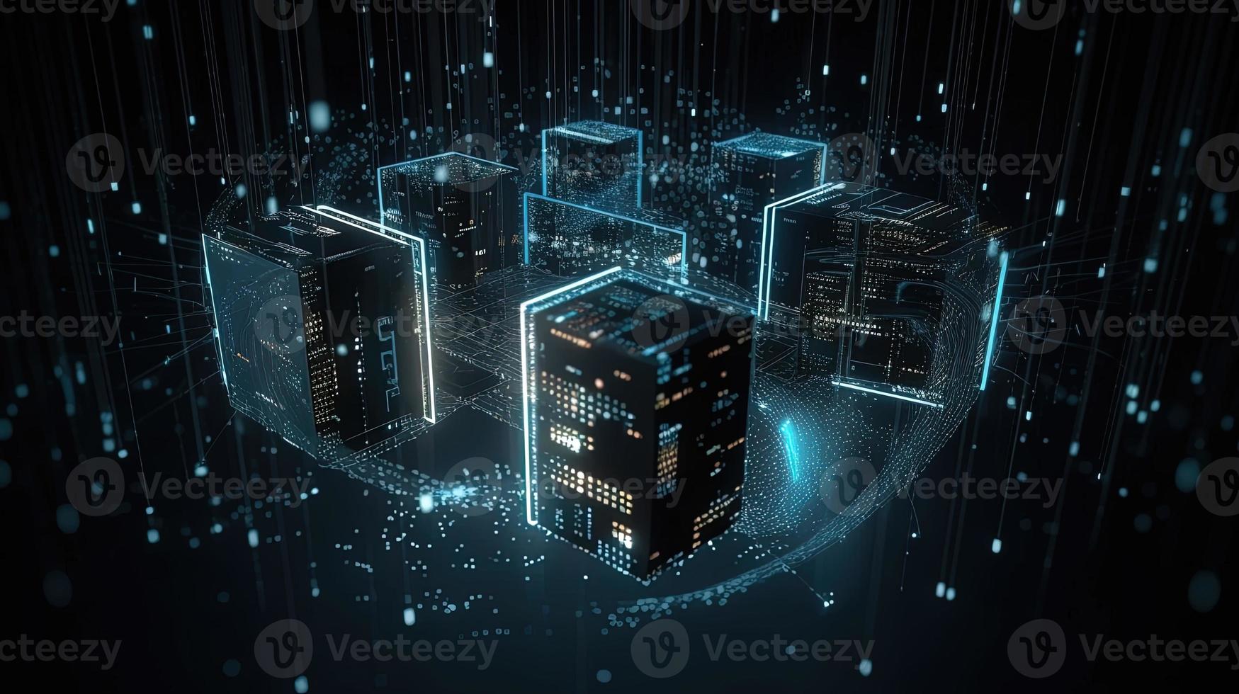 3d rendering of data storage concept. Computer generated abstract background,Digital data storage concept photo
