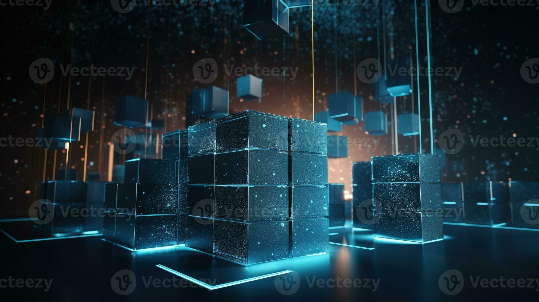 3d rendering of data storage concept. Computer generated abstract background,Digital data storage concept photo