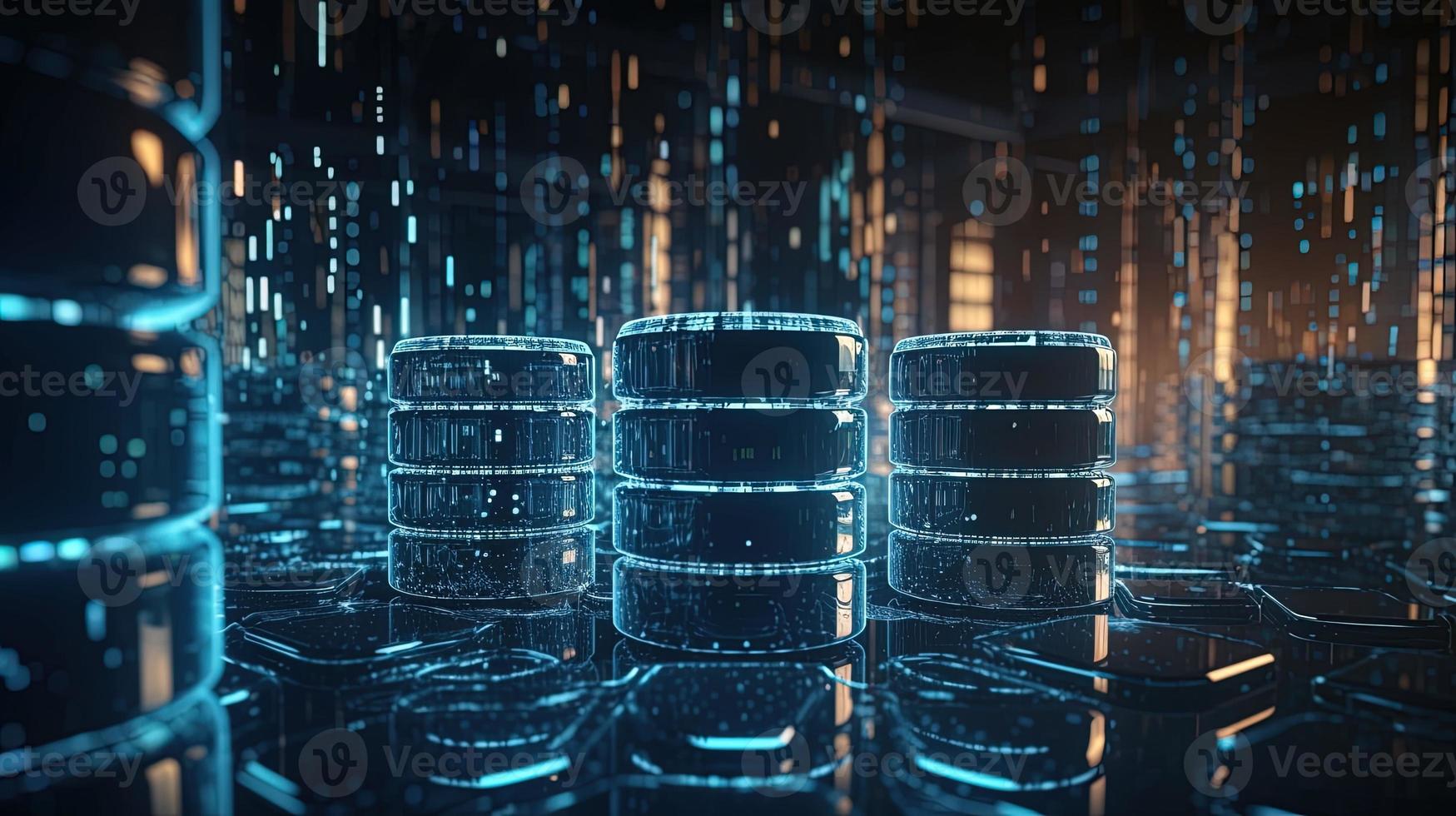 3d rendering of data storage concept. Computer generated abstract background,Digital data storage concept photo