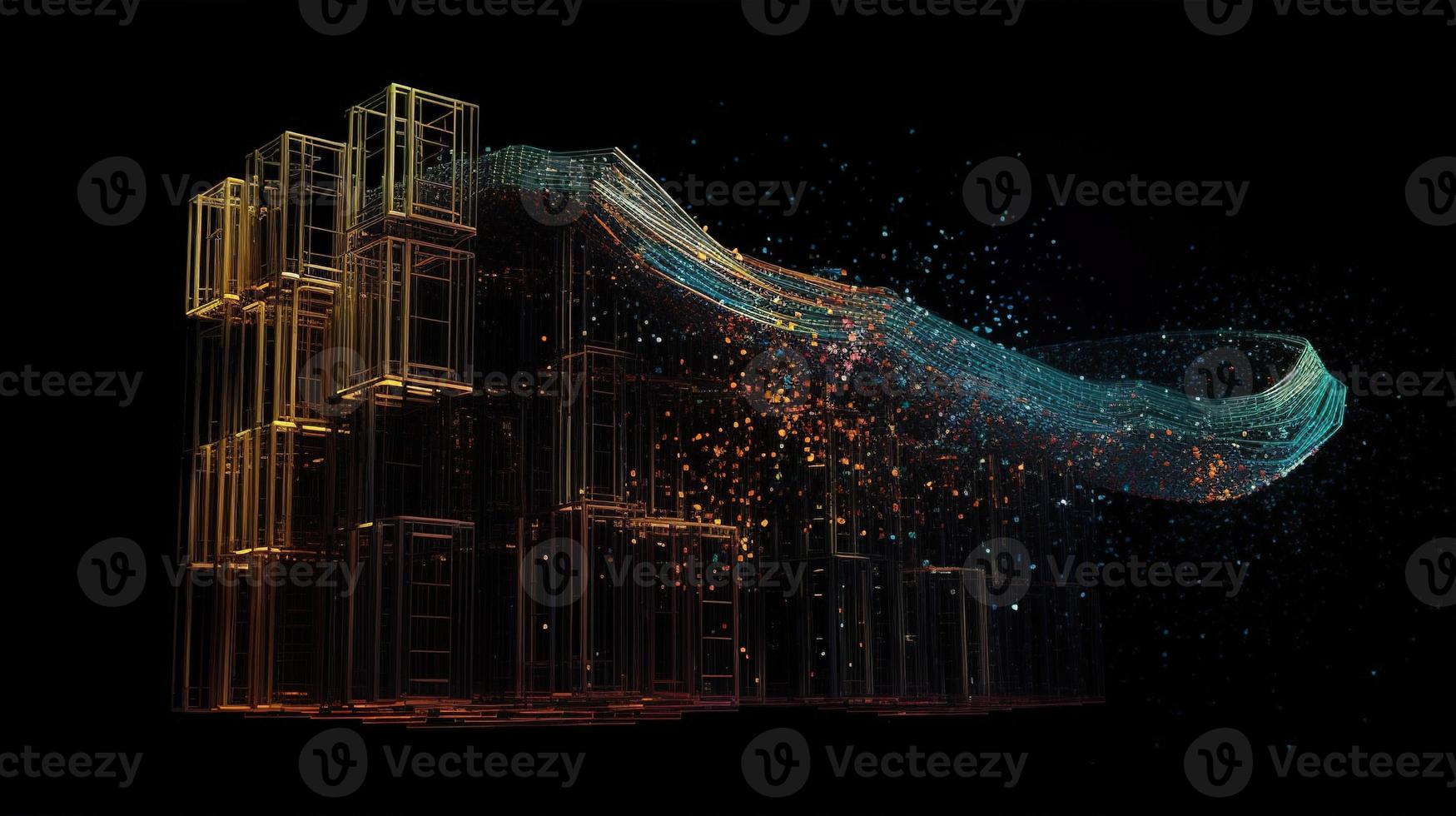 3d rendering of data storage concept. Computer generated abstract background,Digital data storage concept photo