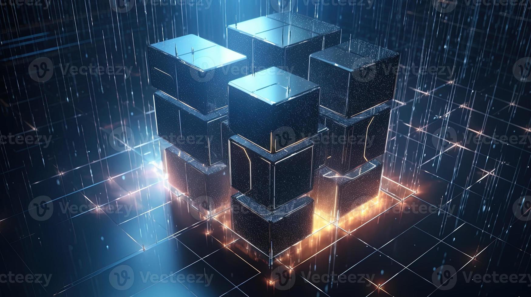 3d rendering of data storage concept. Computer generated abstract background,Digital data storage concept photo