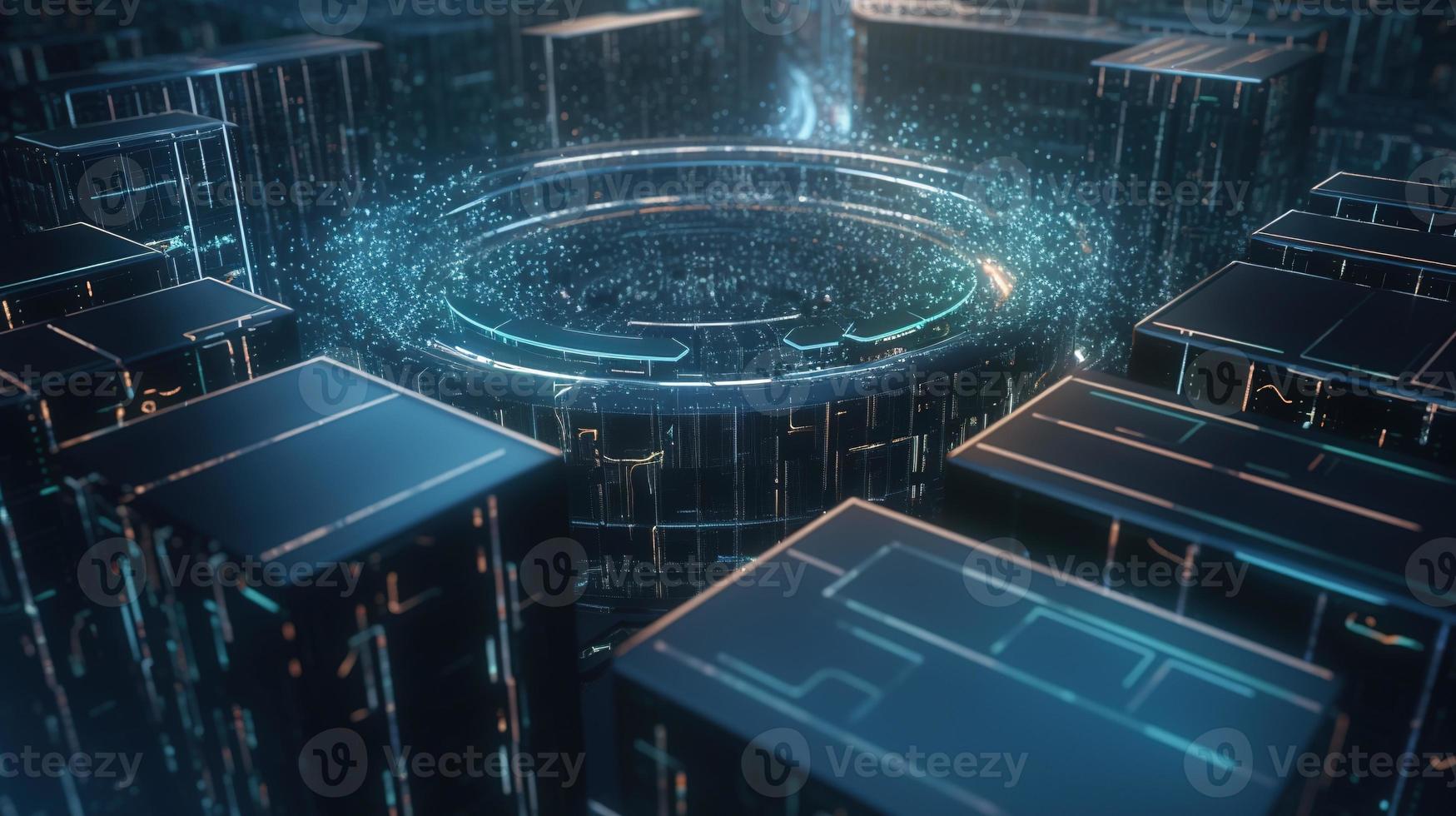 3d rendering of data storage concept. Computer generated abstract background,Digital data storage concept photo