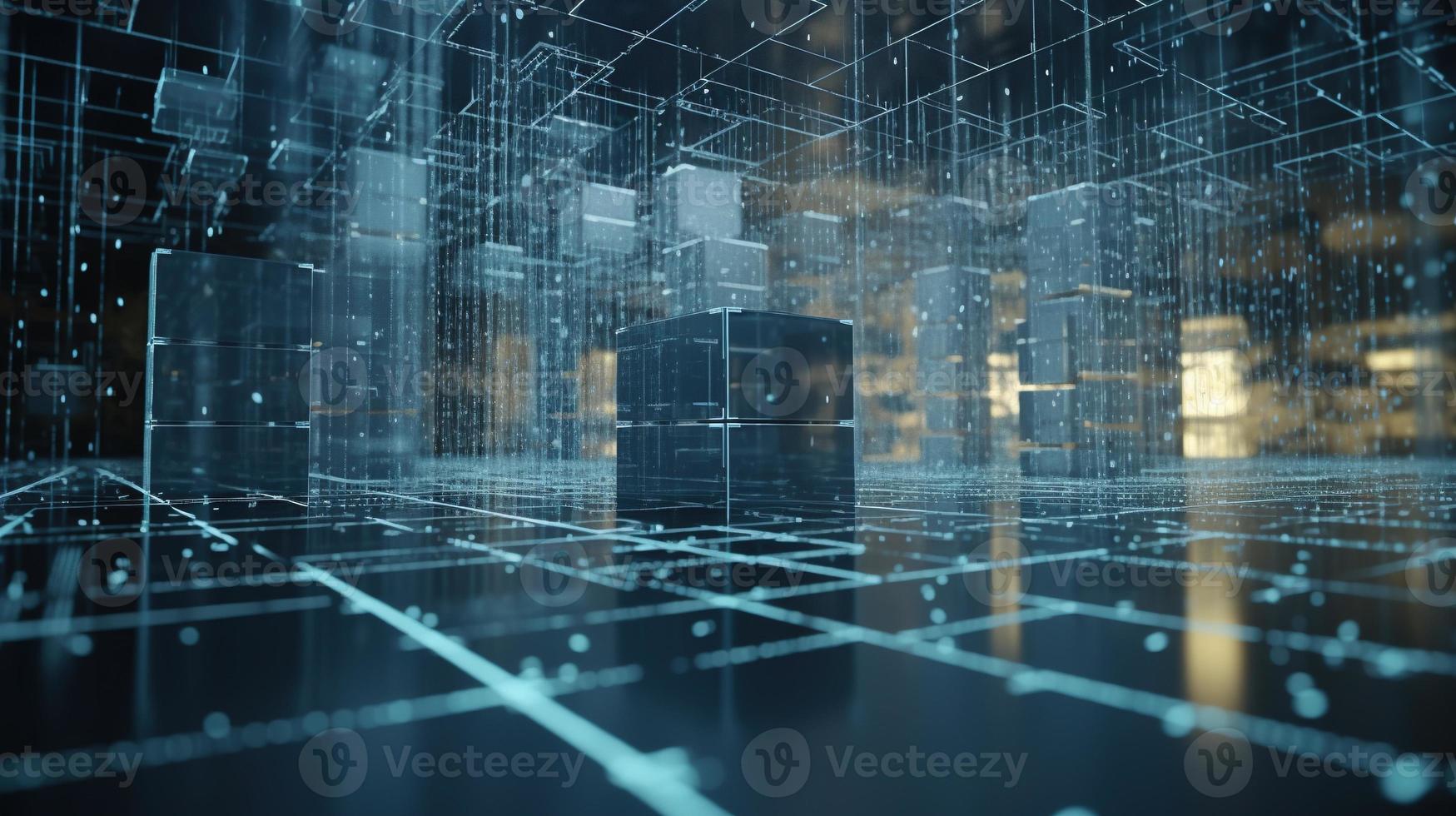 3d rendering of data storage concept. Computer generated abstract background,Digital data storage concept photo