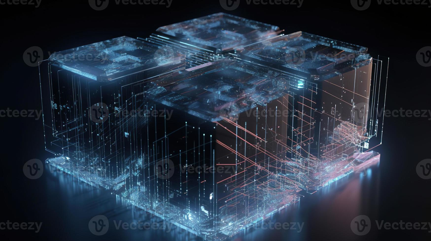 3d rendering of data storage concept. Computer generated abstract background,Digital data storage concept photo
