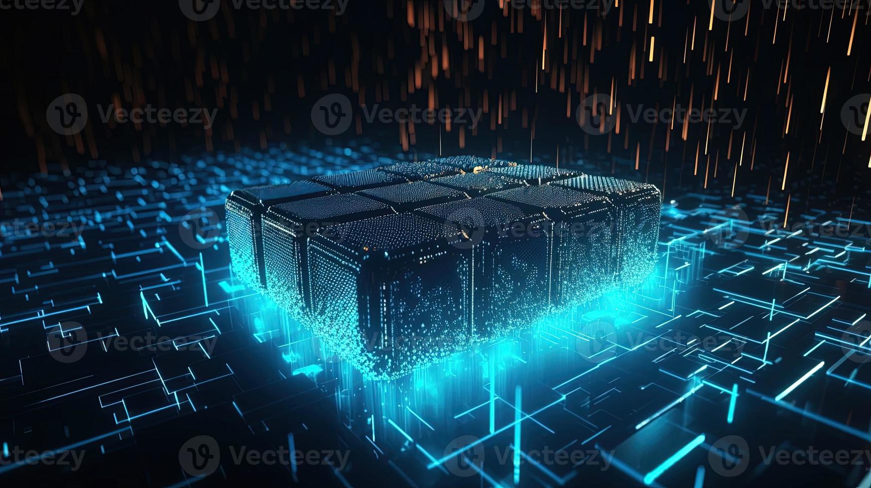 3d rendering of data storage concept. Computer generated abstract background,Digital data storage concept photo