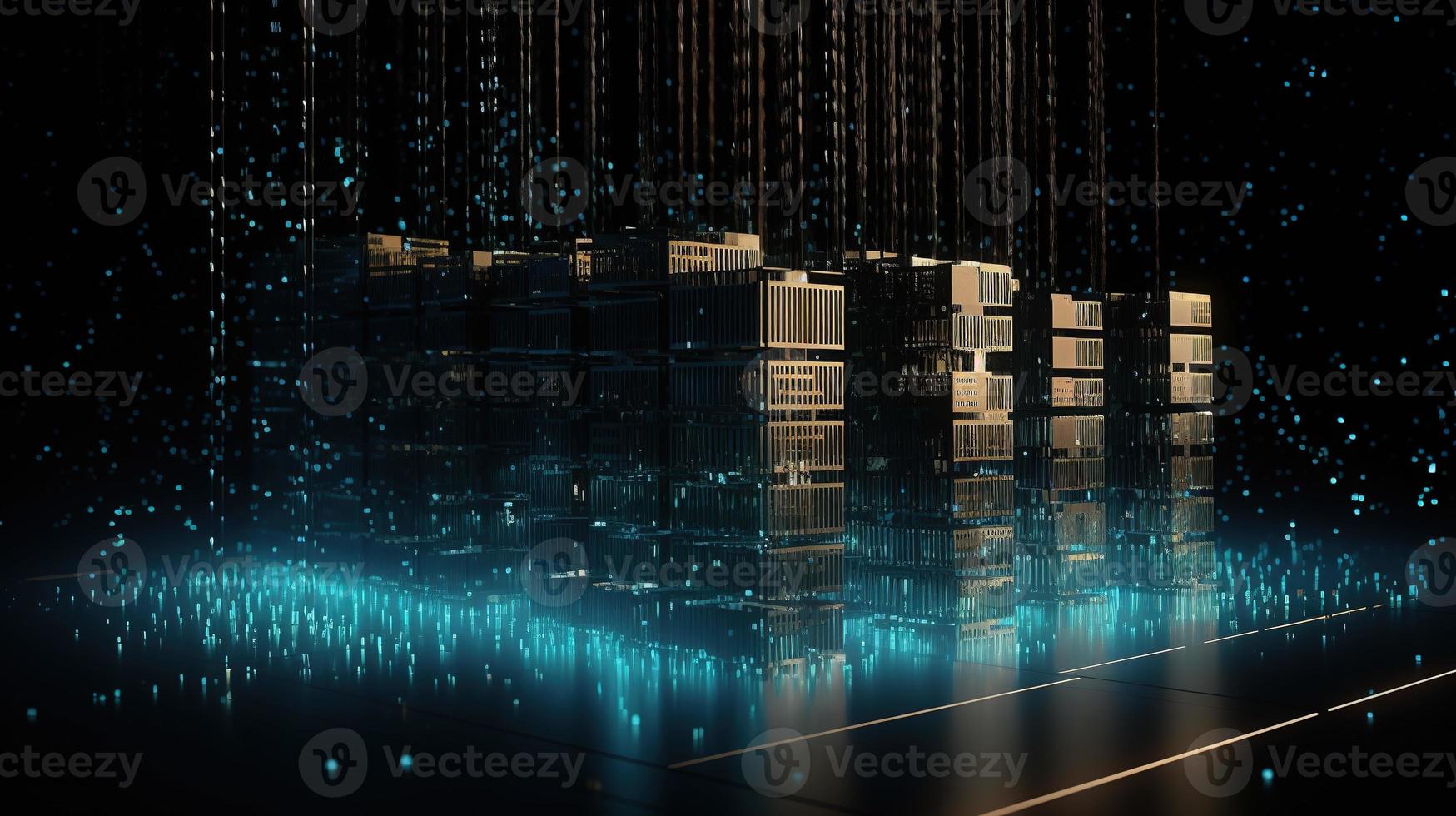 3d rendering of data storage concept. Computer generated abstract background,Digital data storage concept photo