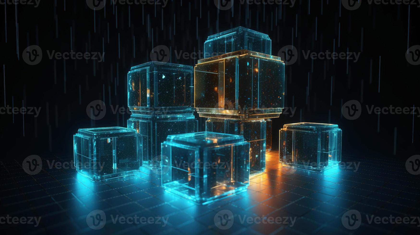 3d rendering of data storage concept. Computer generated abstract background,Digital data storage concept photo