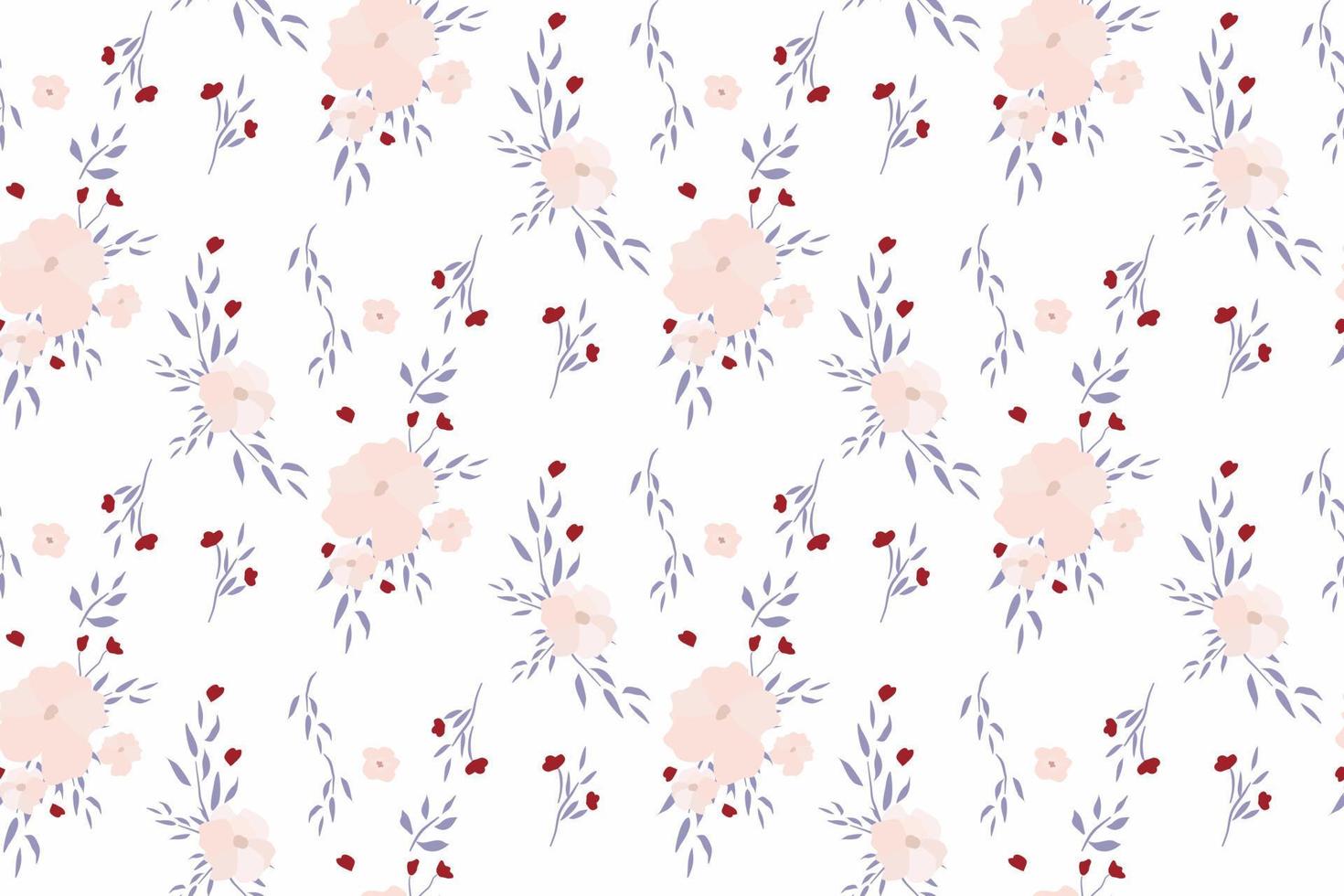 Cute pastel floral seamless pattern design hand drawing vector Illustration for textile fabric interior etc