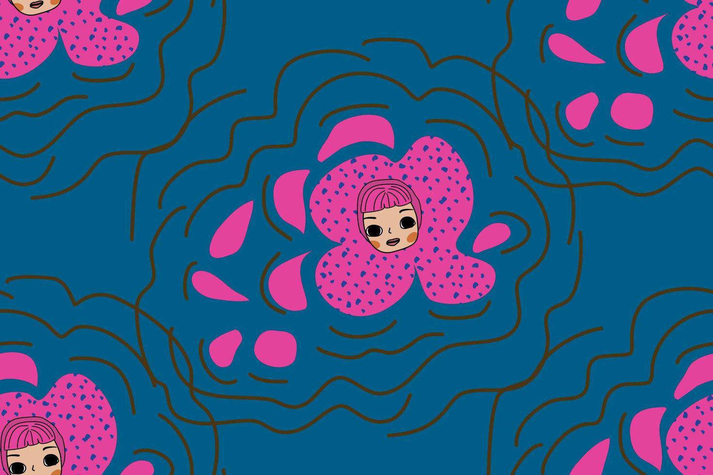 Modern retro vintage seamless pattern vector illustration design for fabric textile and interior