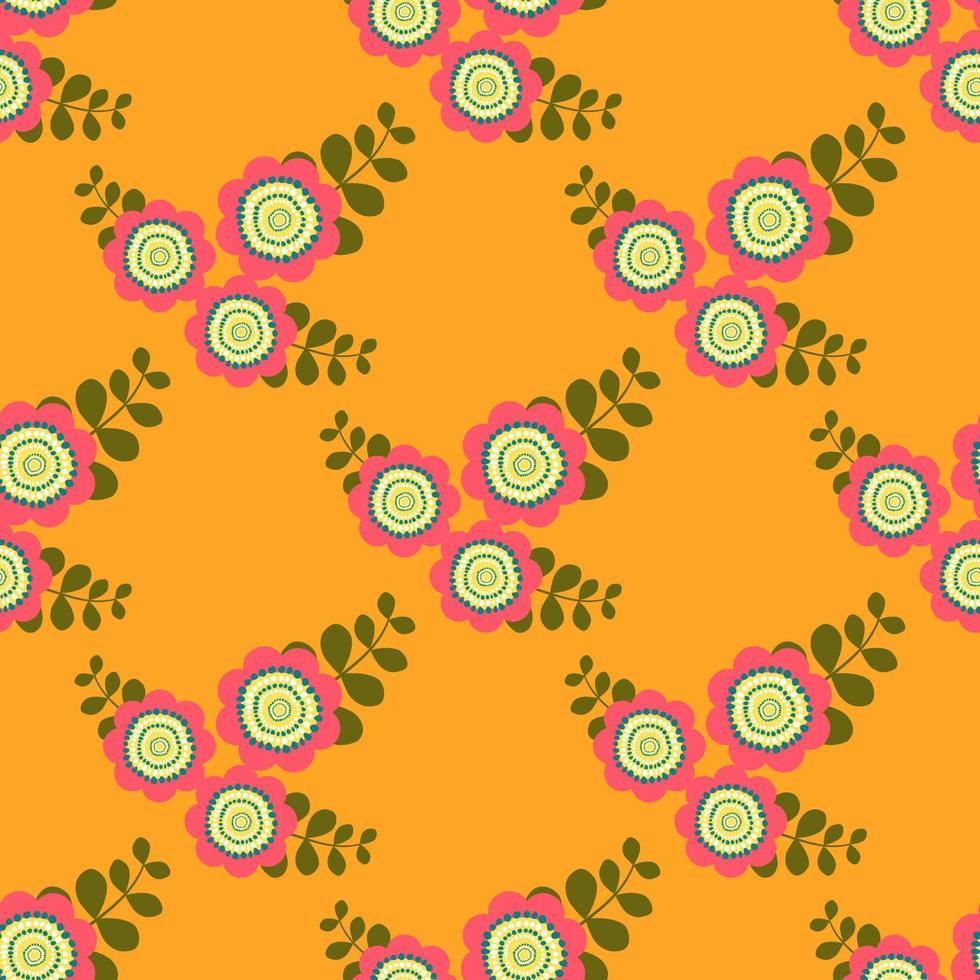 Modern retro vintage flower seamless pattern vector illustration design for fabric textile and interior