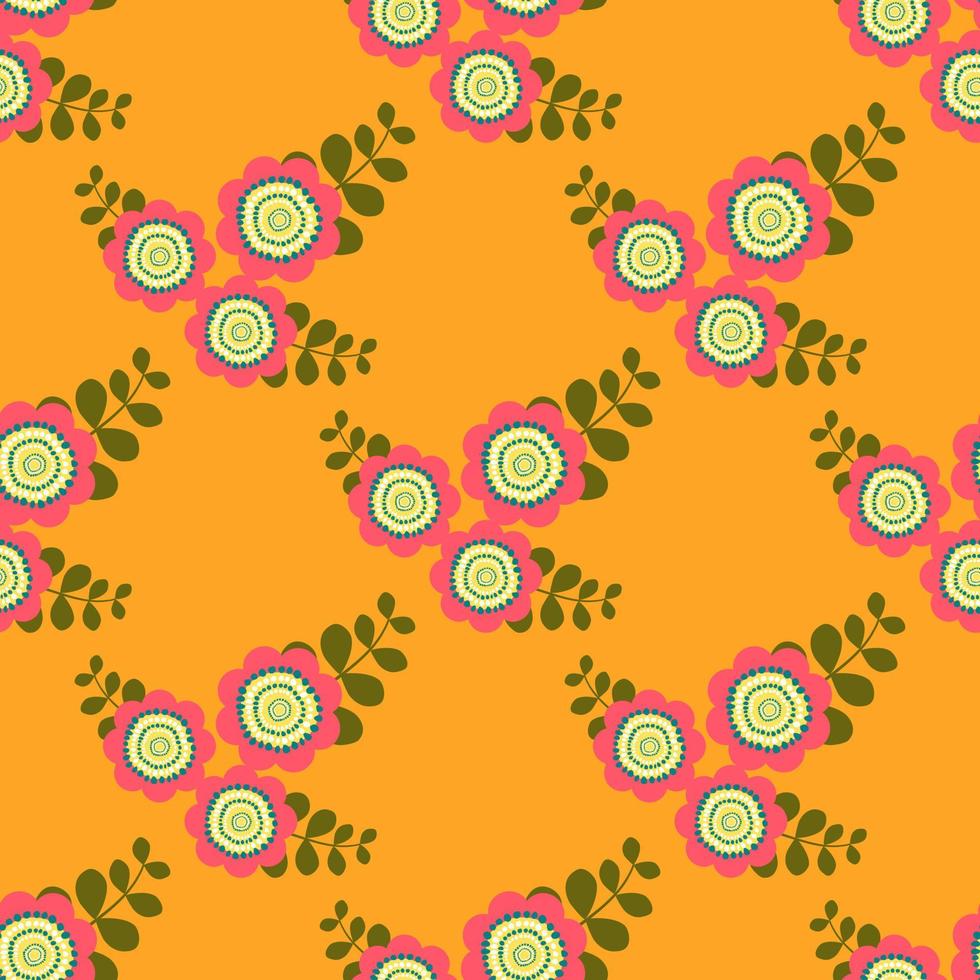 Modern retro vintage flower seamless pattern vector illustration design for fabric textile and interior