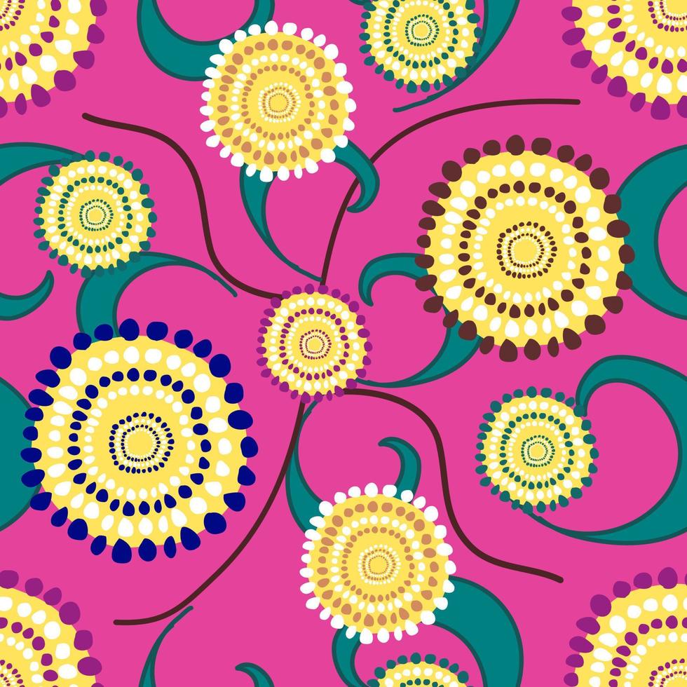 Modern retro vintage seamless pattern vector illustration design for fabric textile and interior