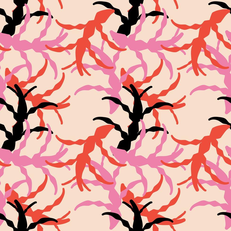 Modern retro hand drawn floral seamless pattern vector illustration design for fabric, textile, fashion, craft, paper etc.