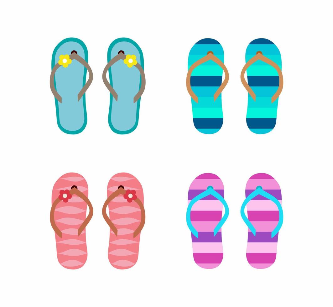 Flip flops set vector design illustration isolated on white background