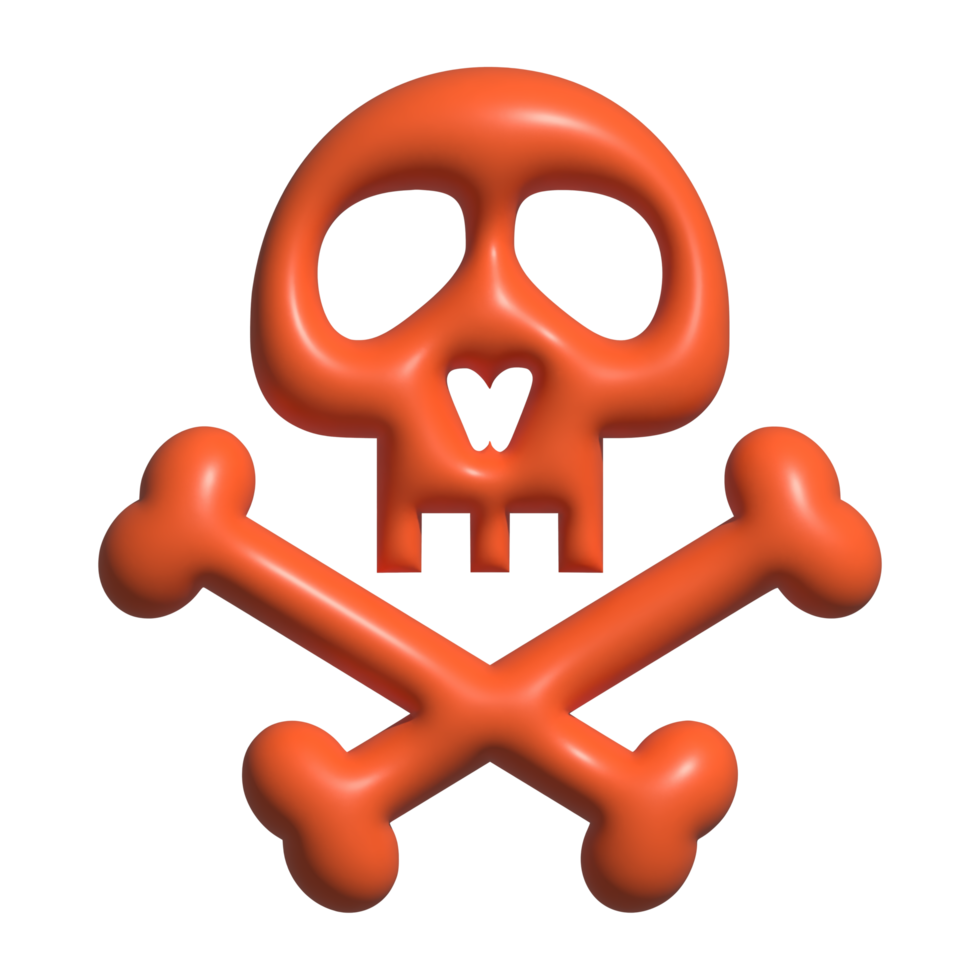 3d icon of skull bone png