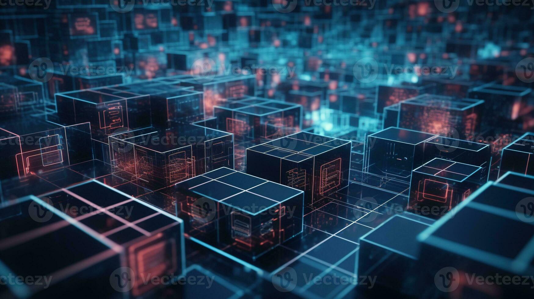 3d rendering of data storage concept. Computer generated abstract background,Digital data storage concept photo