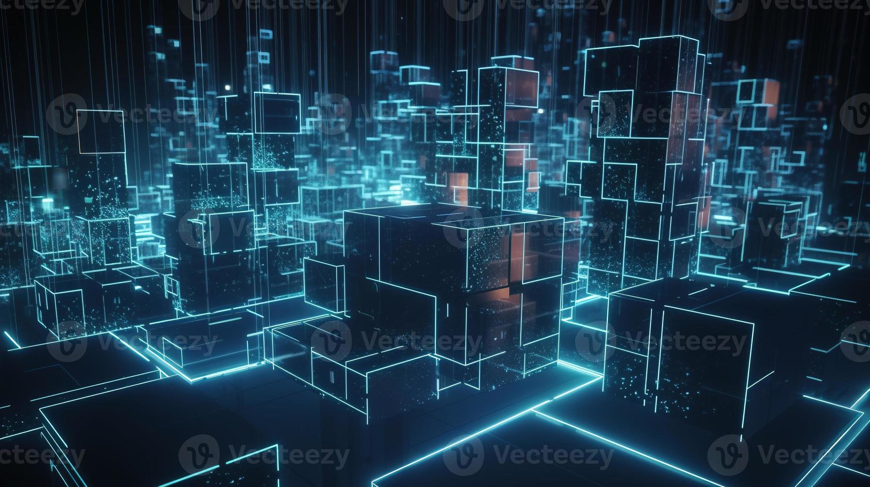3d rendering of data storage concept. Computer generated abstract background,Digital data storage concept photo