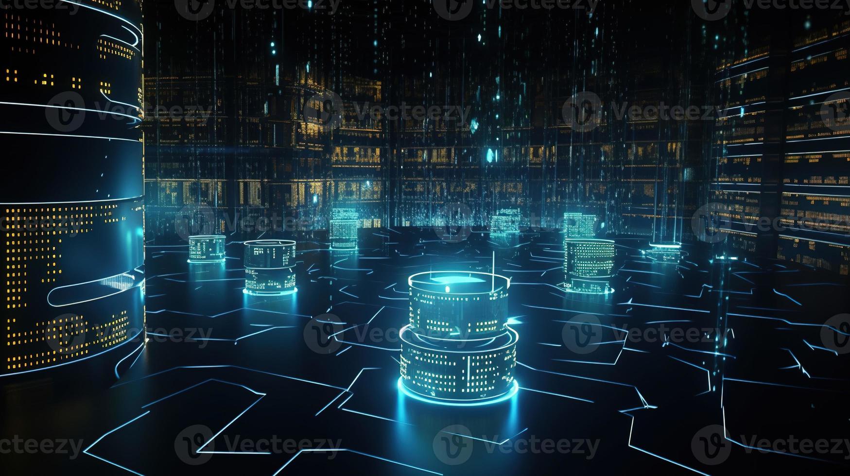 3d rendering of data storage concept. Computer generated abstract background,Digital data storage concept photo