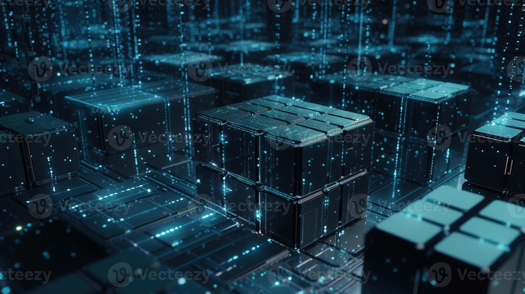 3d rendering of data storage concept. Computer generated abstract background,Digital data storage concept photo